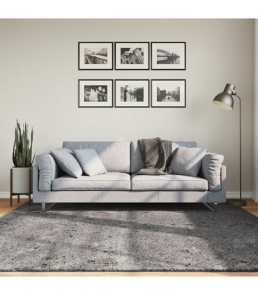 vidaXL Rug HUARTE Short Pile Soft and Washable Anthracite 200x200 cm — Size: 200 x 200 cm