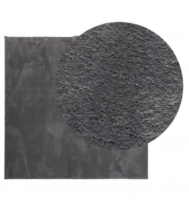 vidaXL Rug HUARTE Short Pile Soft and Washable Anthracite 200x200 cm — Size: 200 x 200 cm