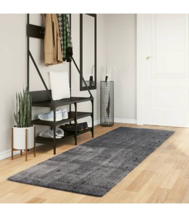 vidaXL Rug HUARTE Short Pile Soft and Washable Anthracite 80x250 cm — Size: 80 x 250 cm