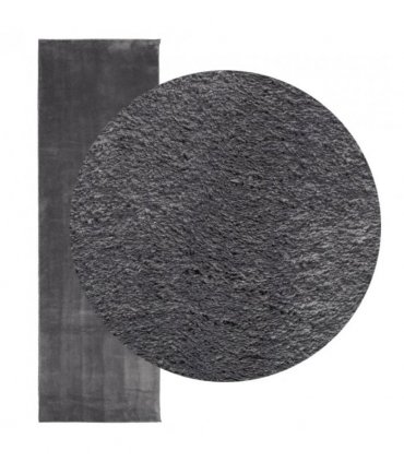 vidaXL Rug HUARTE Short Pile Soft and Washable Anthracite 80x250 cm — Size: 80 x 250 cm