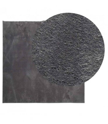 vidaXL Rug HUARTE Short Pile Soft and Washable Anthracite 240x240 cm — Size: 240 x 240 cm