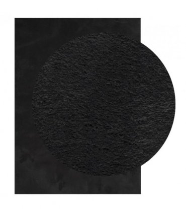 vidaXL Rug HUARTE Short Pile Soft and Washable Black 160x230 cm — Size: 160 x 230 cm