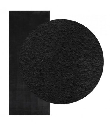 vidaXL Rug HUARTE Short Pile Soft and Washable Black 80x200 cm — Size: 80 x 200 cm
