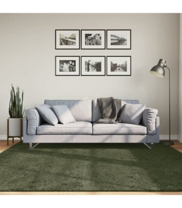 vidaXL Rug HUARTE Short Pile Soft and Washable Forest Green 200x200 cm — Size: 200 x 200 cm