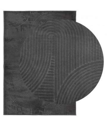 vidaXL Rug IZA Short Pile Scandinavian Look Anthracite 140x200 cm — Size: 140 x 200 cm