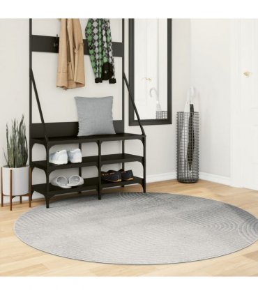vidaXL Rug IZA Short Pile Scandinavian Look Grey Ø 160 cm