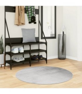 vidaXL Rug IZA Short Pile Scandinavian Look Grey Ø 100 cm