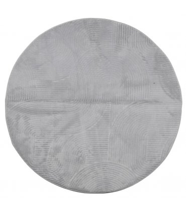 vidaXL Rug IZA Short Pile Scandinavian Look Grey Ø 100 cm