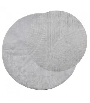 vidaXL Rug IZA Short Pile Scandinavian Look Grey Ø 100 cm