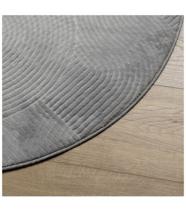 vidaXL Rug IZA Short Pile Scandinavian Look Grey Ø 100 cm