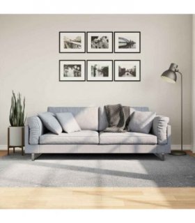 vidaXL Rug IZA Short Pile Scandinavian Look Grey 160x230 cm — Size: 160 x 230 cm