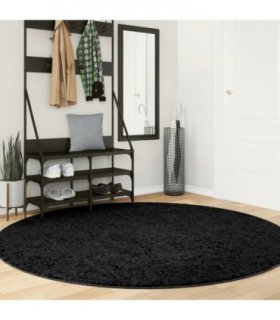 vidaXL Rug OVIEDO Short Pile Black Ø 200 cm