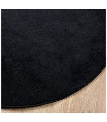 vidaXL Rug OVIEDO Short Pile Black Ø 200 cm