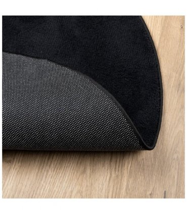 vidaXL Rug OVIEDO Short Pile Black Ø 200 cm