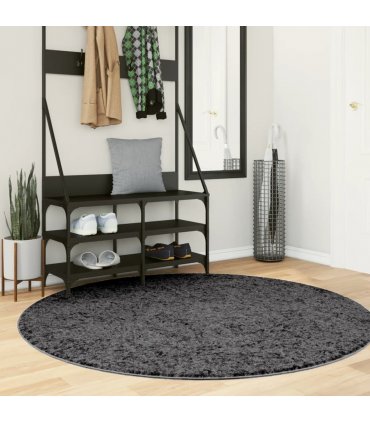 vidaXL Rug OVIEDO Short Pile Anthracite Ø 160 cm