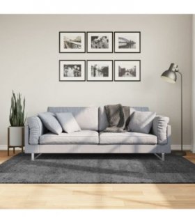 vidaXL Rug OVIEDO Short Pile Anthracite 140x200 cm — Size: 140 x 200 cm