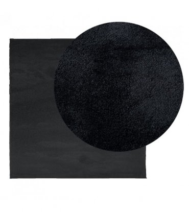 vidaXL Rug OVIEDO Short Pile Black 120x120 cm — Size: 120 x 120 cm
