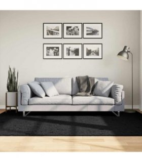 vidaXL Rug OVIEDO Short Pile Black 160x230 cm — Size: 160 x 230 cm