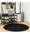 vidaXL Rug OVIEDO Short Pile Black Ø 120 cm