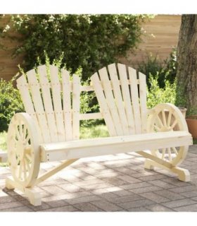 vidaXL Garden Adirondack Chair | Natural Wood | Solid Fir Wood | 2-Seater — Colour: brown