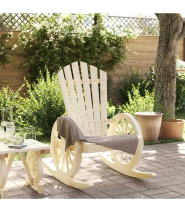 vidaXL Rocking Adirondack Chair Solid Wood Fir — Colour: brown