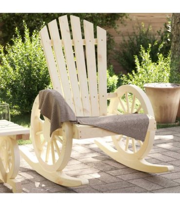 vidaXL Rocking Adirondack Chairs 2 pcs Solid Wood Fir — Colour: brown