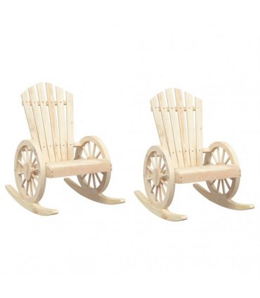 vidaXL Rocking Adirondack Chairs 2 pcs Solid Wood Fir — Colour: brown