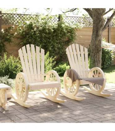 vidaXL Rocking Adirondack Chairs 2 pcs Solid Wood Fir — Colour: brown