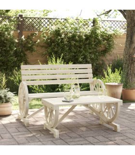 vidaXL Garden Lounge Set | natural wood | Solid fir wood | Medium | Durable — Colour: brown, Model: chair and table