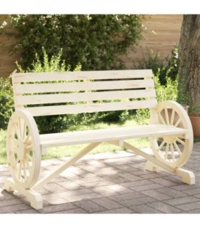 vidaXL Garden Bench | Natural Wood | Solid Fir Wood | Standard | Durable — Colour: brown, Model: 2-seater