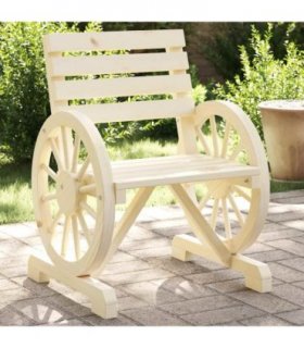 vidaXL Garden Chair | Set of 2 | Natural wood finish | Solid fir wood | Standard — Colour: brown