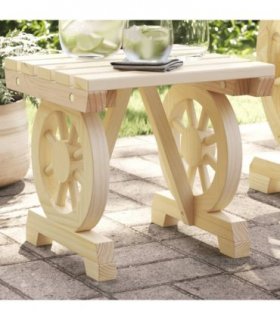 vidaXL Garden Footstool | Natural Wood | Solid Fir Wood | 40x36.5x38.5 cm — Colour: brown, Size: 40 x 36,5 x 38,5 cm