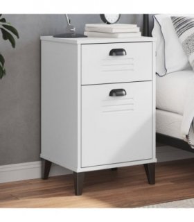 vidaXL Bedside Cabinet VIKEN White Engineered Wood — V0671976255