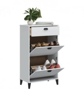 vidaXL Shoe Cabinet VIKEN White Engineered Wood — V0671976268