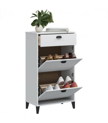 vidaXL Shoe Cabinet VIKEN White Engineered Wood — V0671976268