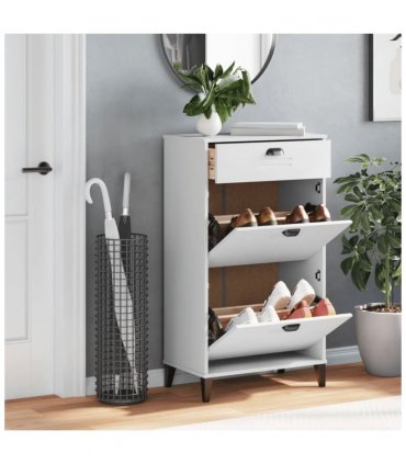 vidaXL Shoe Cabinet VIKEN White Engineered Wood — V0671976268