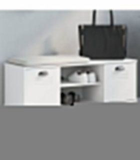vidaXL Shoe Bench VIKEN White 106x35x45 cm Engineered Wood