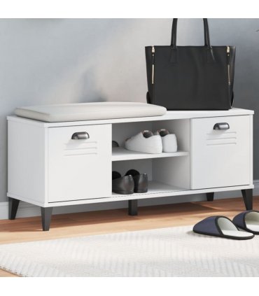 vidaXL Shoe Bench VIKEN White 106x35x45 cm Engineered Wood