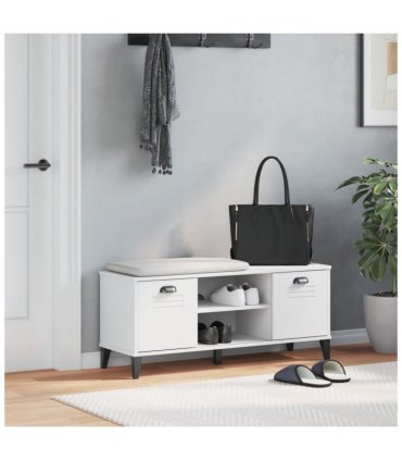vidaXL Shoe Bench VIKEN White 106x35x45 cm Engineered Wood