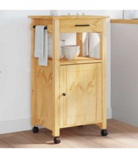 vidaXL Kitchen Trolley MONZA 48x40x88.5 cm Solid Wood Pine — Colour: brown — V0671976319