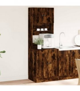 vidaXL Kitchen Cabinet Smoked Oak 60x50x180 cm Engineered Wood