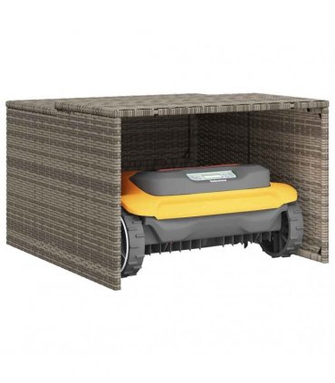 vidaXL Robot Mower Garage Grey 86x90x52/57 cm Poly Rattan