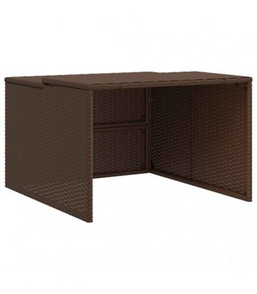 vidaXL Robot Mower Garage Brown 86x90x52/57 cm Poly Rattan