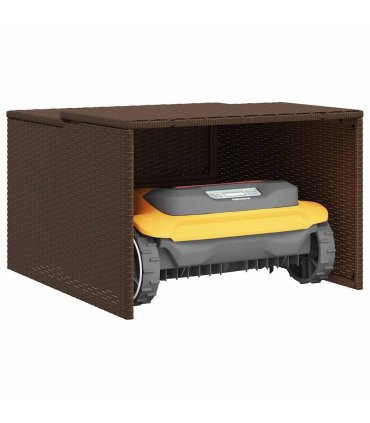 vidaXL Robot Mower Garage Brown 86x90x52/57 cm Poly Rattan