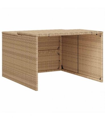vidaXL Robot Mower Garage Beige 86x90x52/57 cm Poly Rattan