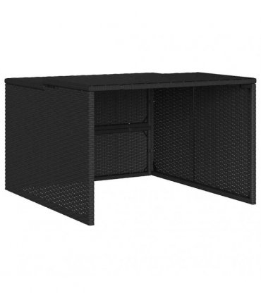 vidaXL Robot Mower Garage Black 86x90x52/57 cm Poly Rattan