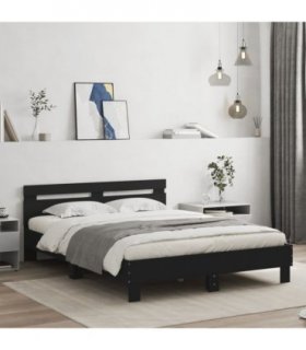 vidaXL Bed Frame without Mattress Black 150x200 cm King Size — Size: 150 x 200 cm