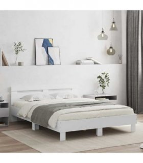 vidaXL Bed Frame | White | Engineered wood | King Size | Durable | Bed Frame — Size: 150 x 200 cm