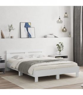 vidaXL Bed Frame without Mattress White 140x200 cm — Size: 140 x 200 cm — V0671976467