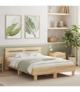 vidaXL Bed Frame | Sonoma Oak | Engineered wood | Double | Durable | Bed Frame — Size: 120 x 200 cm